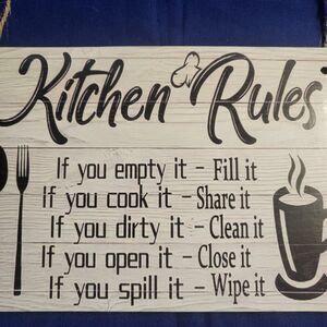 "Kitchen Rules" Wall Sign